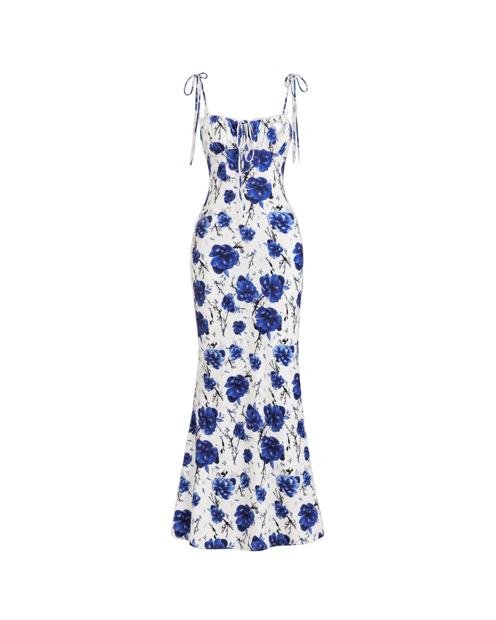 Amara Tie-Strap Maxi Dress - Blue Rose