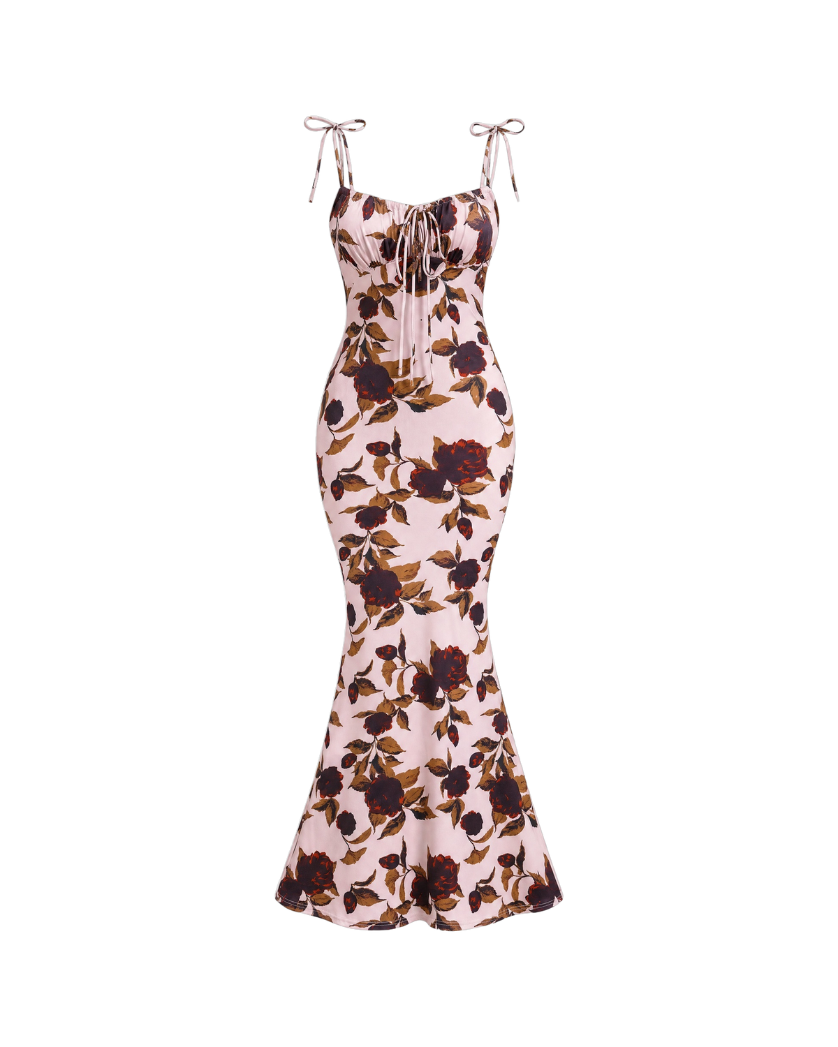 Amara Tie-Strap Maxi Dress - Blush Dark Rose