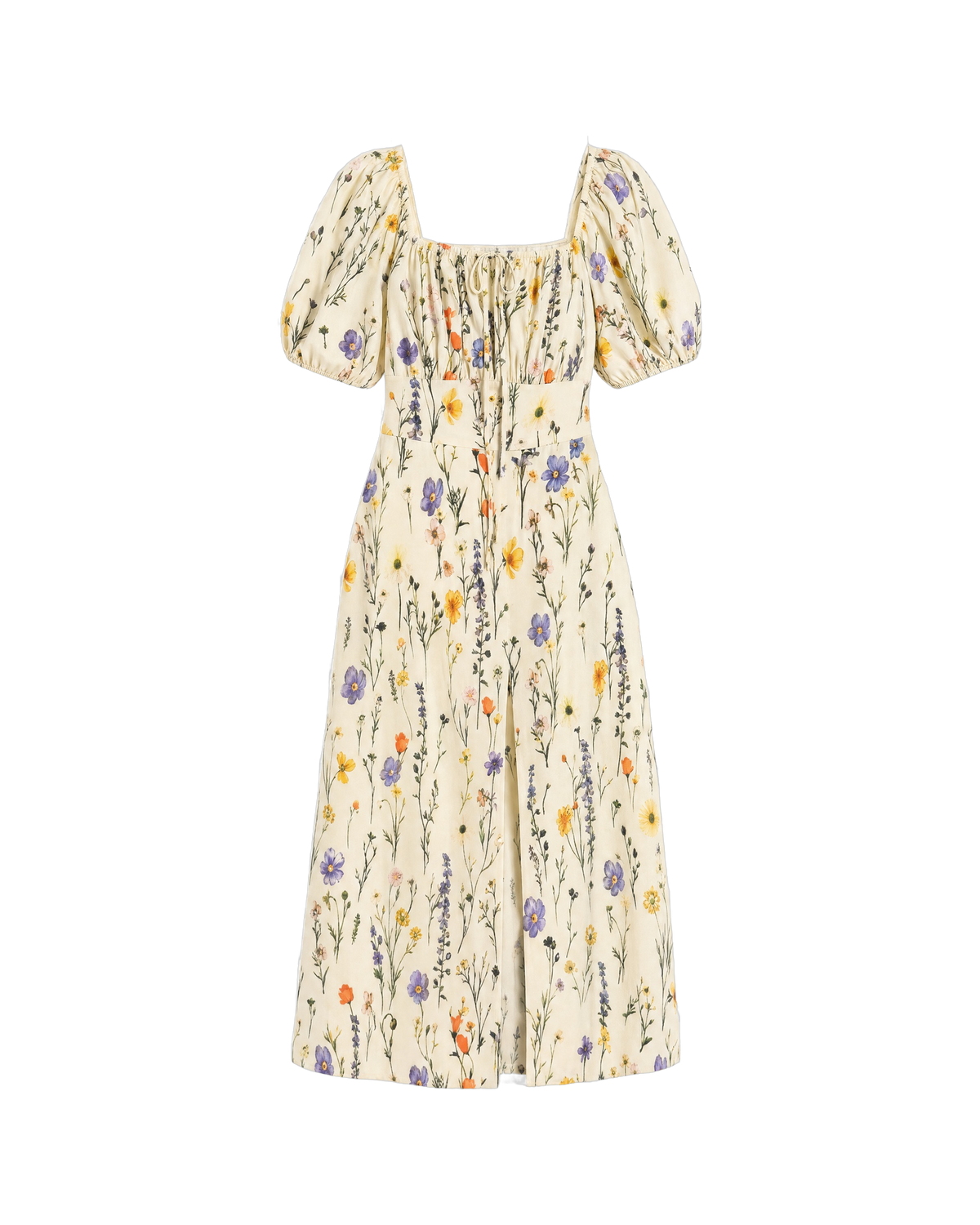 Coraline Puff-Sleeve Maxi Dress - Cream Wildflower