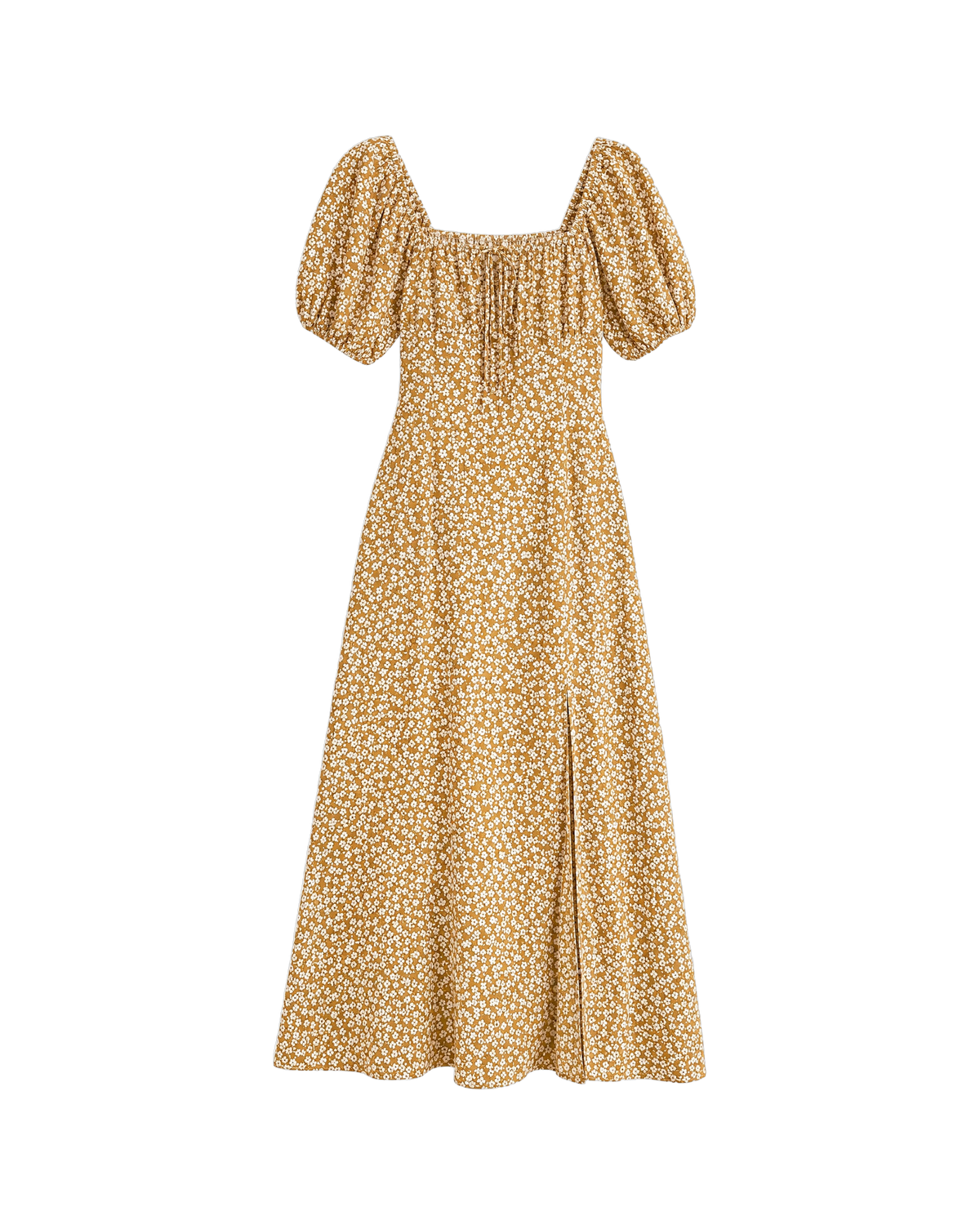 Coraline Puff-Sleeve Maxi Dress - Mustard Ditsy