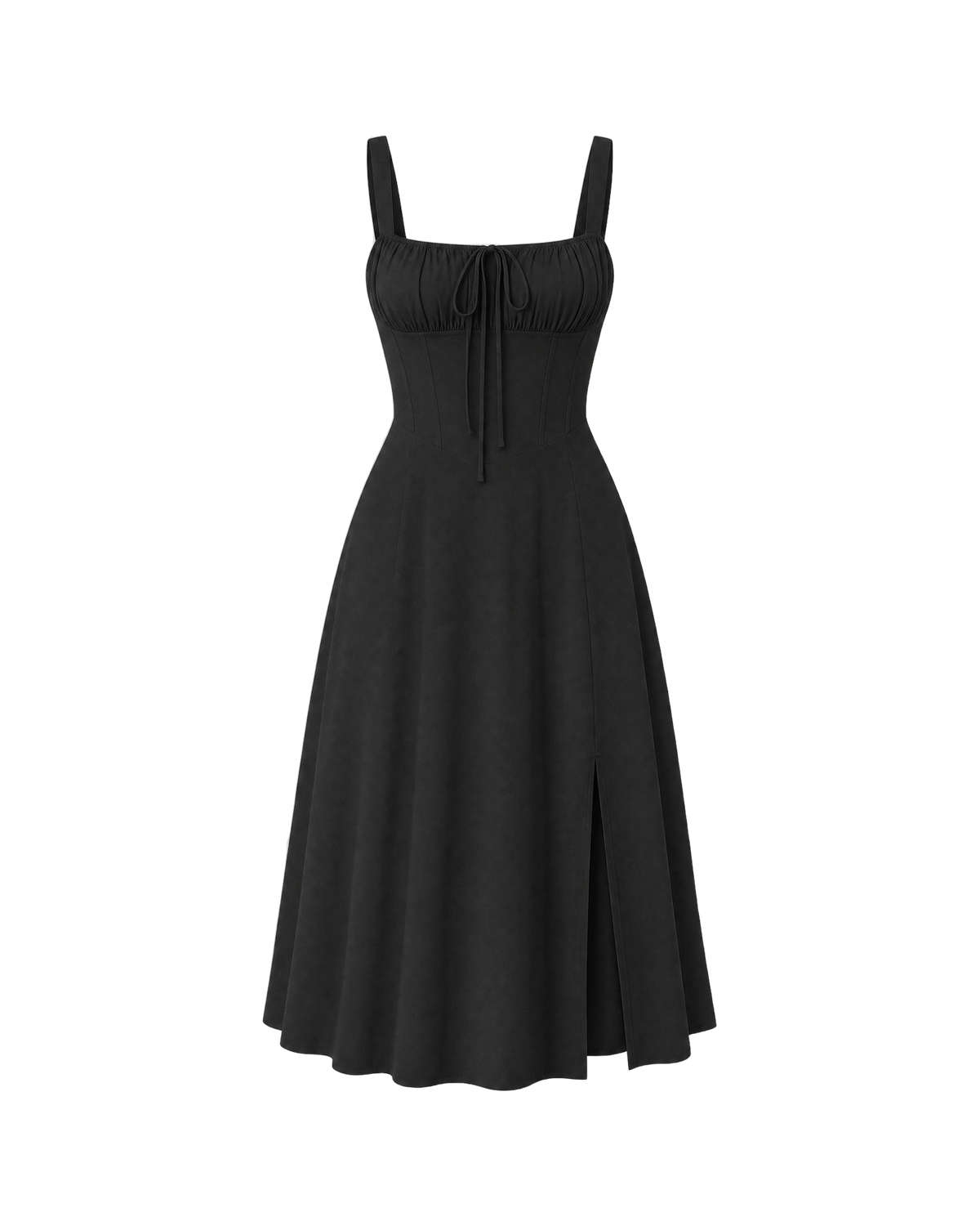 Josephine Corset Midi Dress - Black