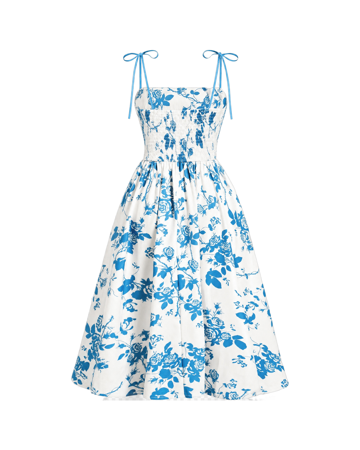 Marigold Shirred Midi Dress - Blue Rose
