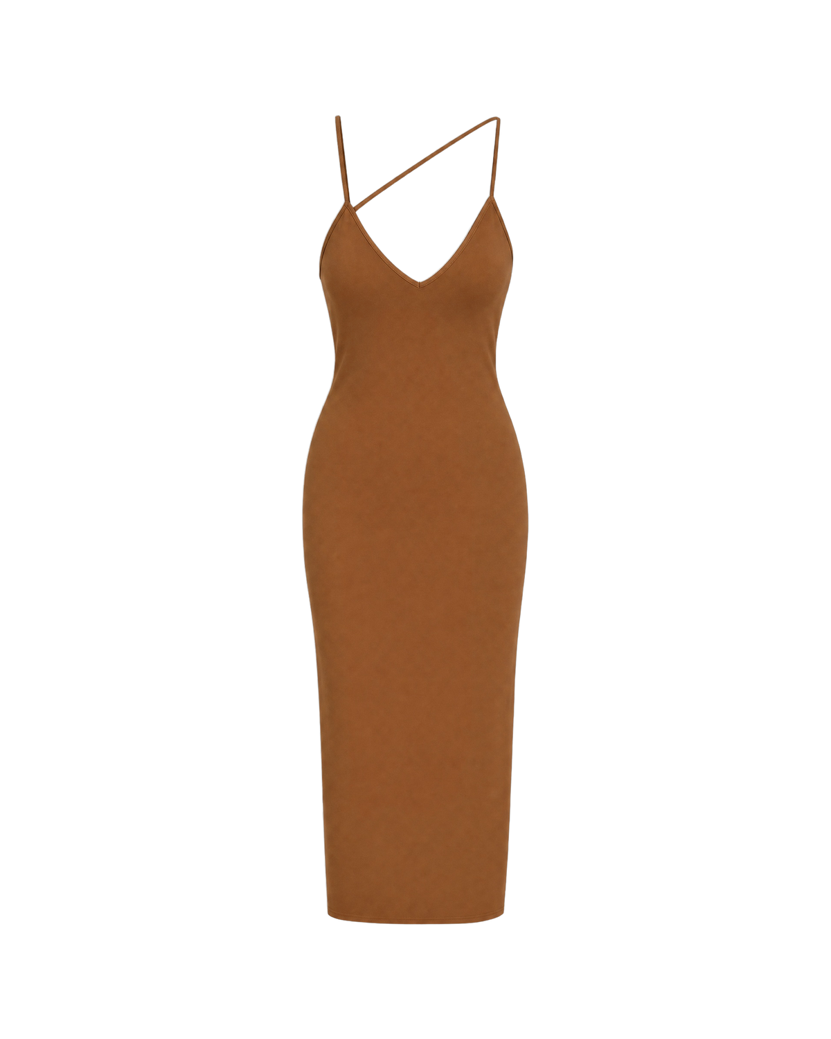 Marlowe Crisscross Cami Midi Dress - Caramel Rust Brown
