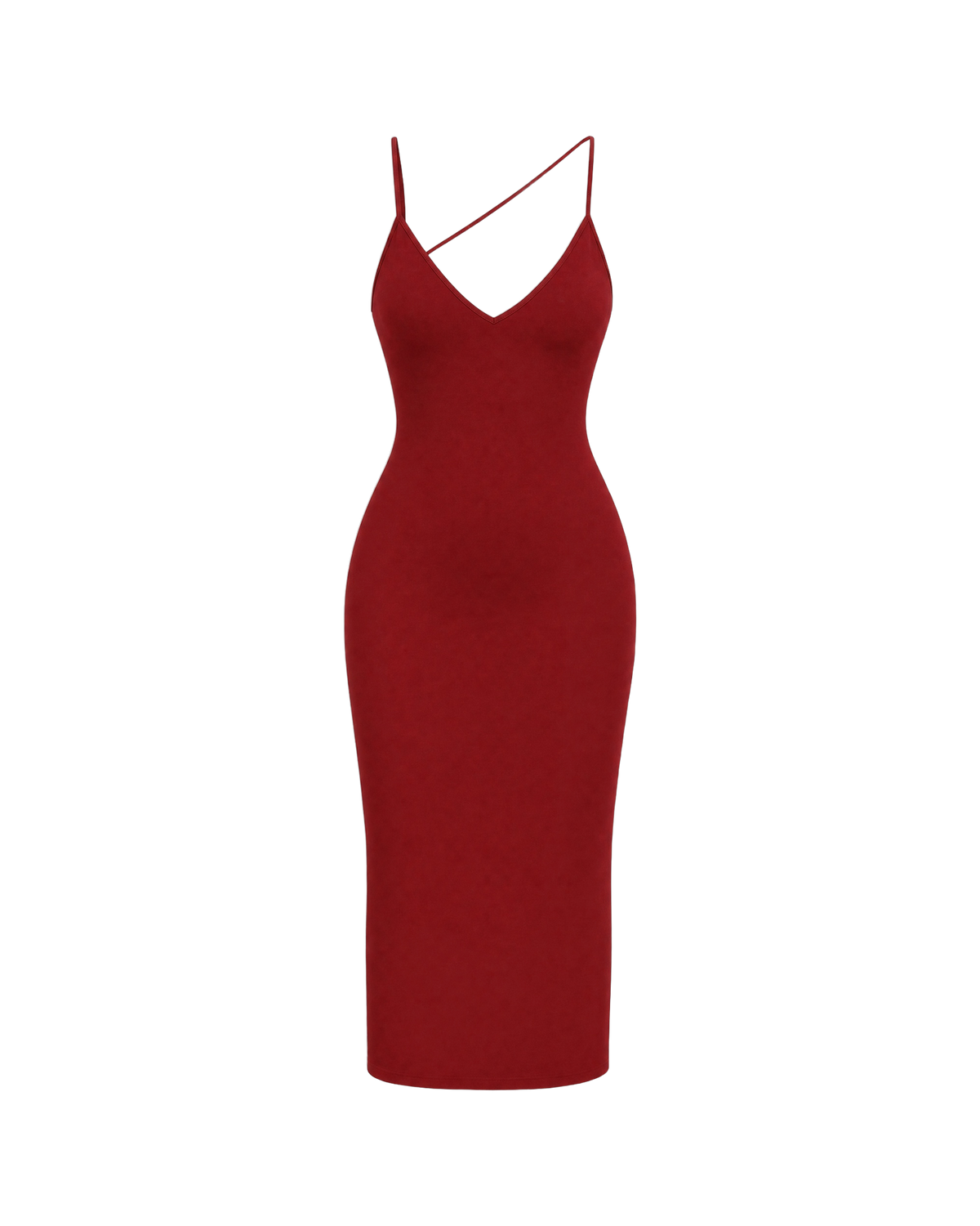 Marlowe Crisscross Cami Midi Dress - Dark Red Burgundy