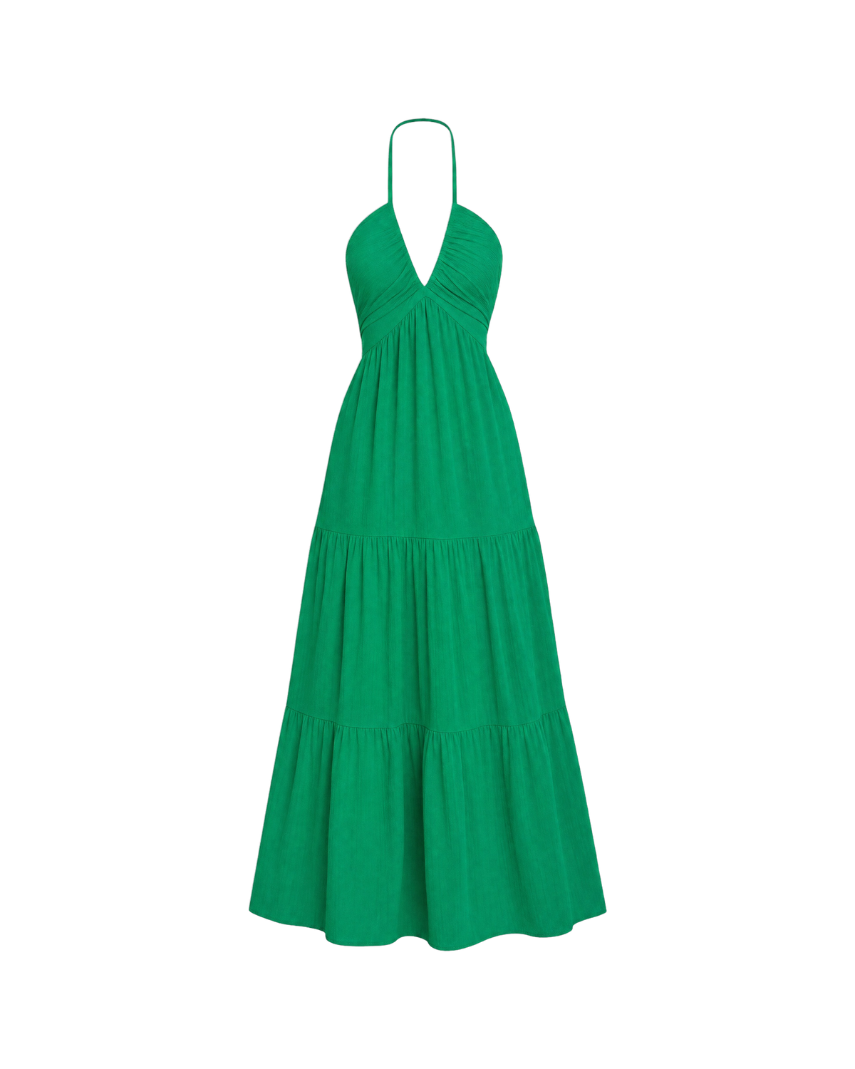 Odette Tiered Halter Maxi Dress - Green