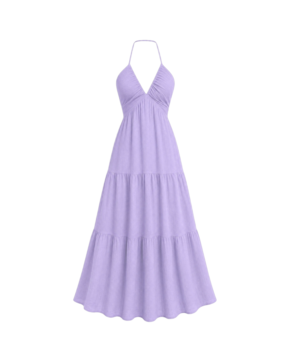 Odette Tiered Halter Maxi Dress - Lavender Lilac