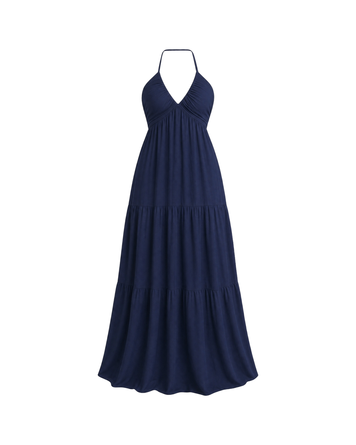 Odette Tiered Halter Maxi Dress - Navy